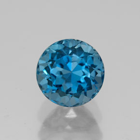 Topazio naturale blu da 2,84 ct, taglio rotondo, VVS