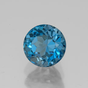 Topazio naturale blu da 2,84 ct, taglio rotondo, VVS