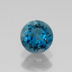 Topazio naturale blu da 1,71 ct, taglio rotondo, VVS