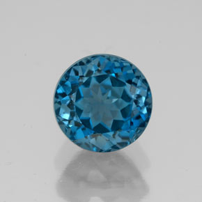 Topazio naturale blu da 3,00 ct, taglio rotondo, VVS