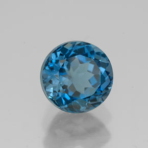Topazio naturale blu da 3,00 ct, taglio rotondo, VVS