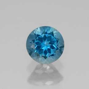 Topazio naturale blu da 1,76 ct, taglio rotondo, VVS