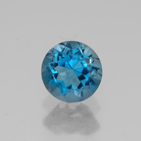 Topazio naturale blu da 1,85 ct, taglio rotondo, VVS