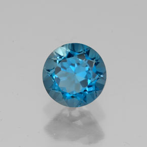 Topazio naturale blu da 1,85 ct, taglio rotondo, VVS
