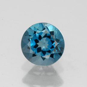 Topazio naturale blu da 1,76 ct, taglio rotondo, VVS