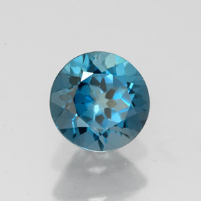 Topazio naturale blu da 1,76 ct, taglio rotondo, VVS