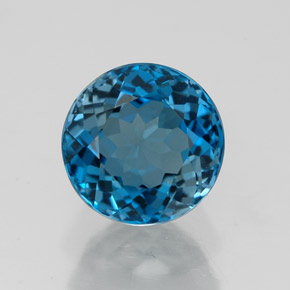 Topazio naturale blu da 2,86 ct, taglio rotondo, VVS