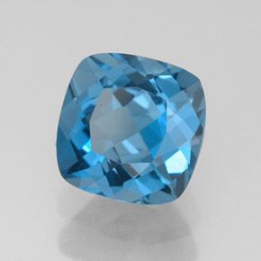 Topazio naturale blu da 2,92 ct, taglio a cuscino, VVS