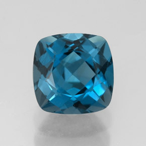 Topazio naturale blu da 3,12 ct, taglio a cuscino, VVS