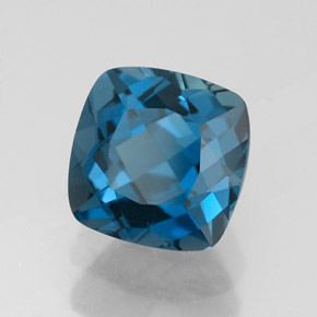 Topazio naturale blu da 3,12 ct, taglio a cuscino, VVS