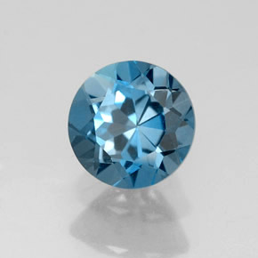 Topazio naturale blu da 1,80 ct, taglio rotondo, VVS