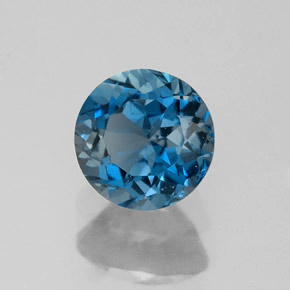 Topazio naturale blu da 1,81 ct, taglio rotondo, VVS