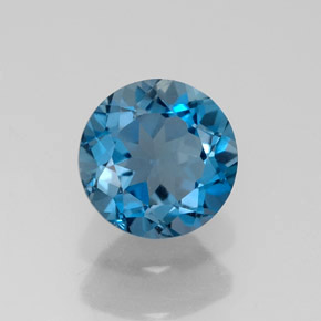 Topazio naturale blu da 1,79 ct, taglio rotondo, VVS