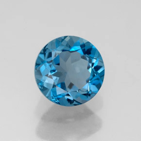 Topazio naturale blu da 1,79 ct, taglio rotondo, VVS