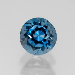Topazio naturale blu da 1,83 ct, taglio rotondo, VS