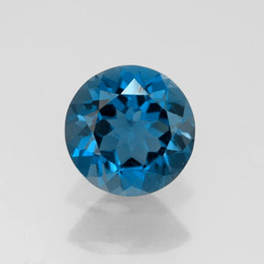 Topazio naturale blu da 1,39 ct, taglio rotondo, VS