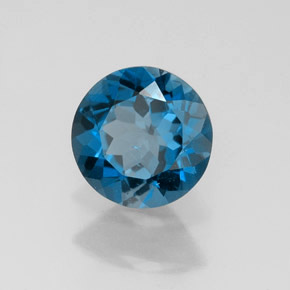 Topazio naturale blu da 1,39 ct, taglio rotondo, VS