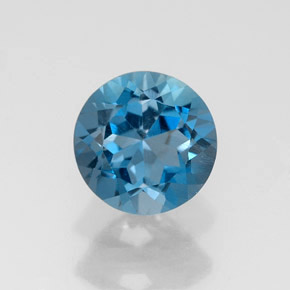 Topazio naturale blu da 1,75 ct, taglio rotondo, VS