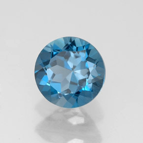 Topazio naturale blu da 1,75 ct, taglio rotondo, VS