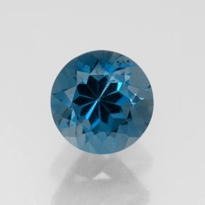 Topazio naturale blu da 1,97 ct, taglio rotondo, VS-SI