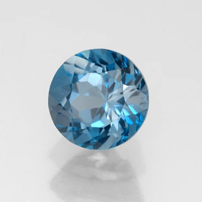 Topazio naturale blu da 1,98 ct, taglio rotondo, VS