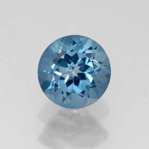 Topazio naturale blu da 1,79 ct, taglio rotondo, VS