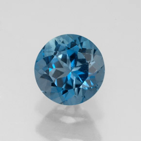 Topazio naturale blu da 1,83 ct, taglio rotondo, VVS