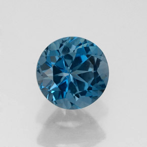 Topazio naturale blu da 1,82 ct, taglio rotondo, VVS
