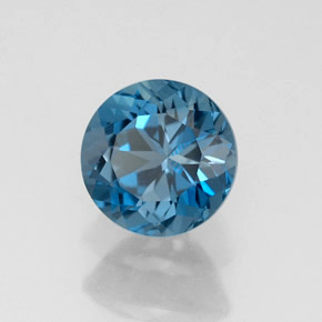 Topazio naturale blu da 1,82 ct, taglio rotondo, VVS