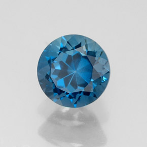 Topazio naturale blu da 1,89 ct, taglio rotondo, VVS