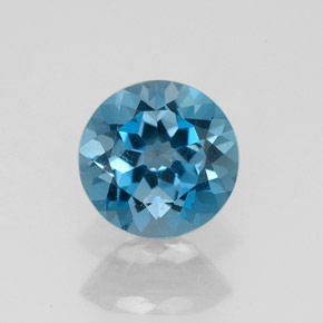 Topazio naturale blu da 1,52 ct, taglio rotondo, VVS