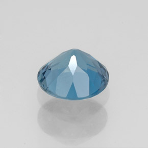 Topazio naturale blu da 1,52 ct, taglio rotondo, VVS
