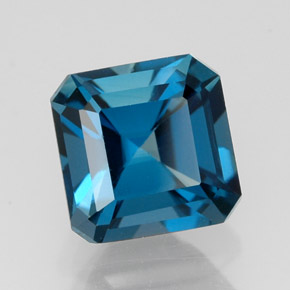 Topazio naturale blu da 2,49 ct, taglio smeraldo, VVS-VS