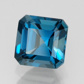 Topazio naturale blu da 2,49 ct, taglio smeraldo, VVS-VS