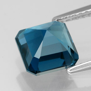 Topazio naturale blu da 2,49 ct, taglio smeraldo, VVS-VS