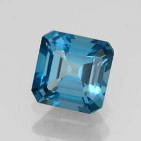 Topazio naturale blu da 2,05 ct, taglio smeraldo, VVS-VS