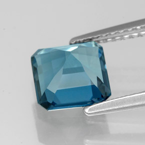 Topazio naturale blu da 2,05 ct, taglio smeraldo, VVS-VS