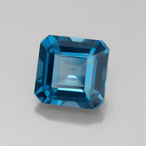 Topazio naturale blu da 2,20 ct, taglio smeraldo, VVS