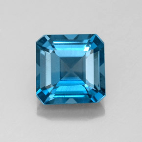 Topazio naturale blu da 2,27 ct, taglio smeraldo, VS