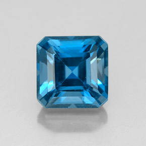 Topazio naturale blu da 2,51 ct, taglio smeraldo, VS