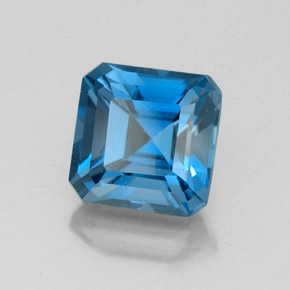 Topazio naturale blu da 2,51 ct, taglio smeraldo, VS