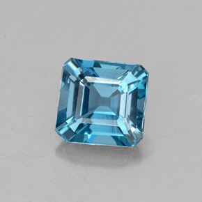 Topazio naturale blu da 1,23 ct, taglio smeraldo, VVS