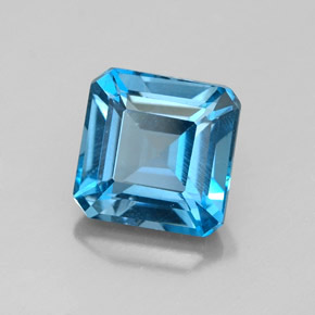 Topazio naturale blu da 2,27 ct, taglio smeraldo, VVS-VS