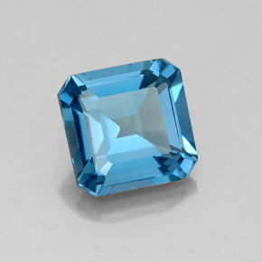Topazio naturale blu da 2,04 ct, taglio smeraldo, VS