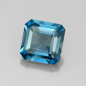 Topazio naturale blu da 2,00 ct, taglio smeraldo, VVS