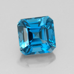 Topazio naturale blu da 2,47 ct, taglio smeraldo, VVS
