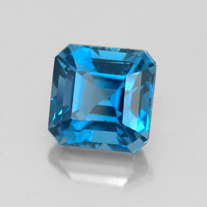 Topazio naturale blu da 2,47 ct, taglio smeraldo, VVS
