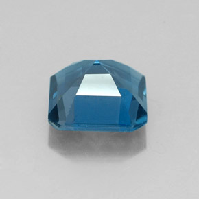 Topazio naturale blu da 1,96 ct, taglio smeraldo, VS