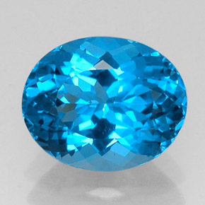 Topazio naturale blu da 11,16 ct, taglio ovale, VS