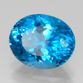 Topazio naturale blu da 11,16 ct, taglio ovale, VS